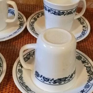 Set of 8 Corningware cups and saucers blue